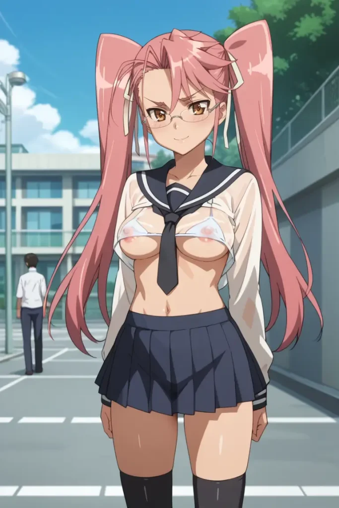 学園黙示録 HIGHSCHOOL OF THE DEADの高城沙耶がエッチなコスを着るエロ画像40枚目