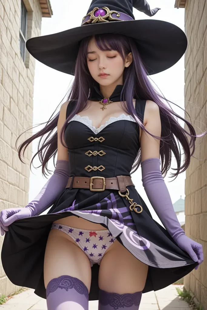 ゴブリンスレイヤーの魔女コスプレイヤーのパンチラエロ画像14枚目