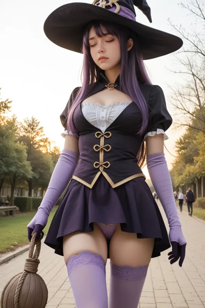 ゴブリンスレイヤーの魔女コスプレイヤーのパンチラエロ画像24枚目