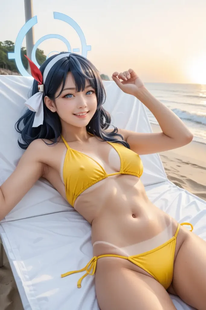 ブルーアーカイブの天雨アコのコスプレイヤーが水着を着るエロ画像37枚目
