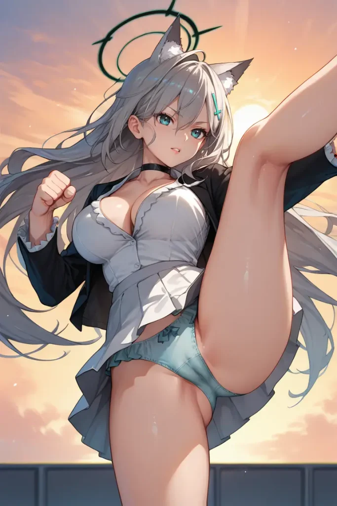 ブルーアーカイブのシロコ*テラーのパンチラエロ画像49枚目