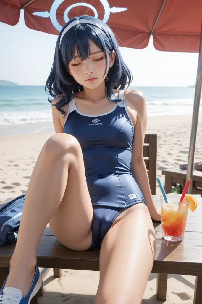 ブルーアーカイブの天雨アコのコスプレイヤーが水着を着るエロ画像72枚目