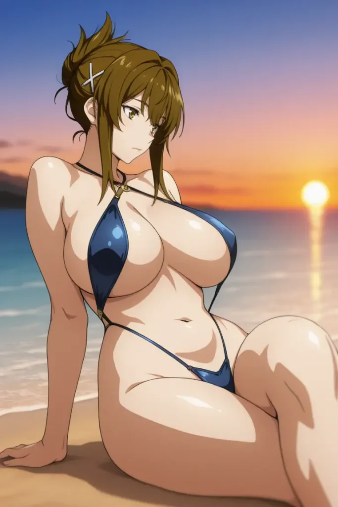 スーパーロボット大戦の如月千歳が水着グラビアにチャレンジするエロ画像1枚目