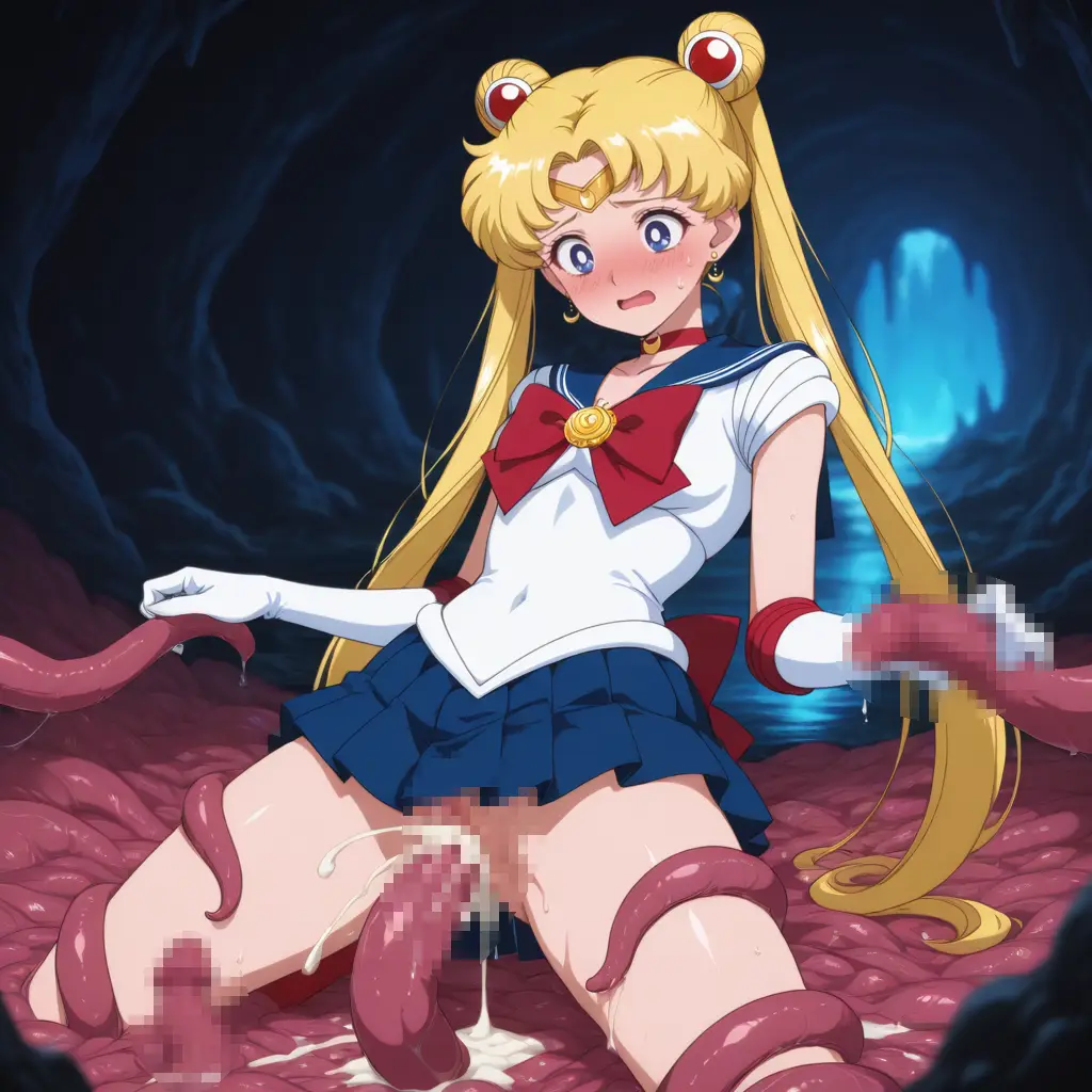 セーラームーンが触手に襲われるエロ画像2枚目