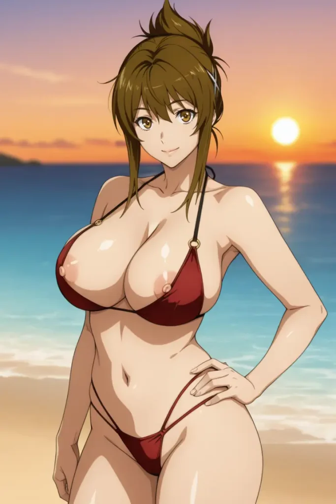 スーパーロボット大戦の如月千歳が水着グラビアにチャレンジするエロ画像3枚目