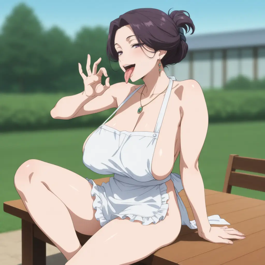 巨乳人妻がフェラチオ誘ってくるエロ画像5枚目