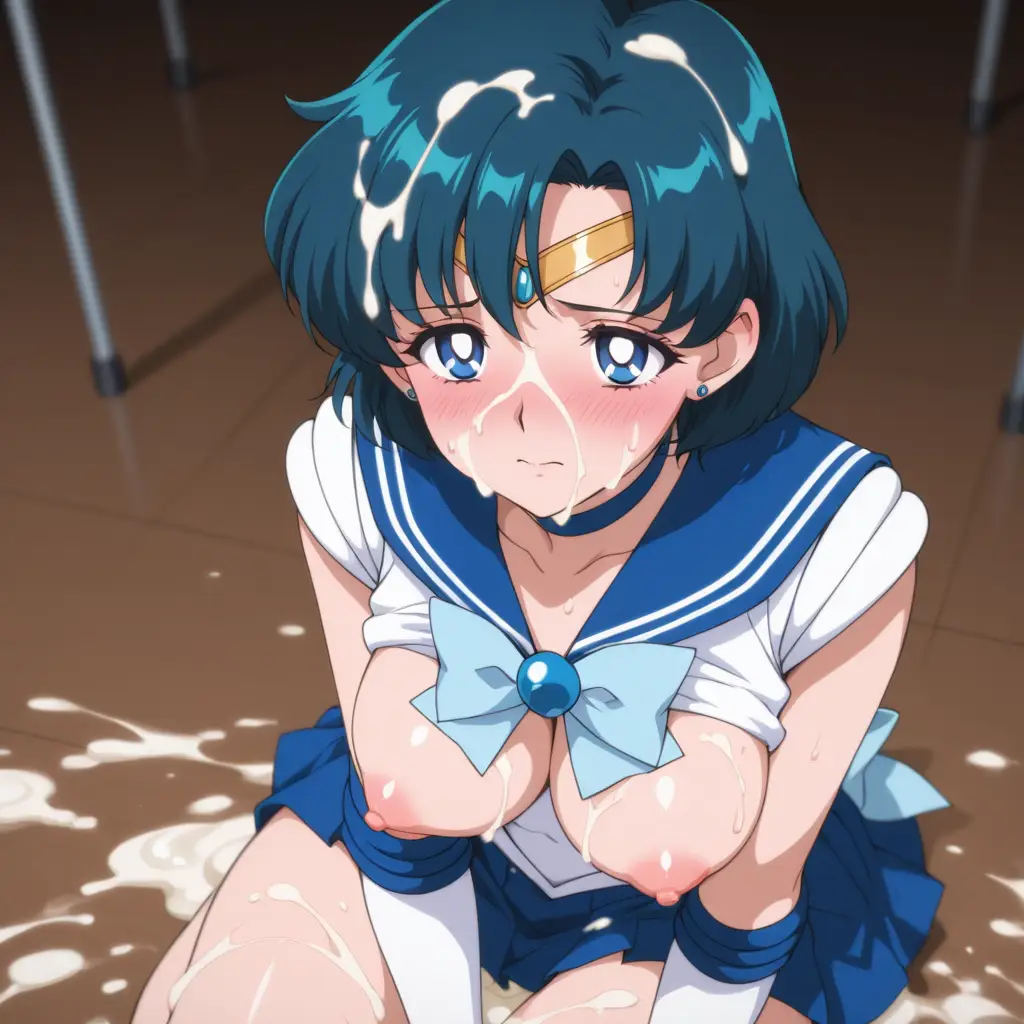 セーラーマーキュリーにザーメンぶっかけるエロ画像6枚目