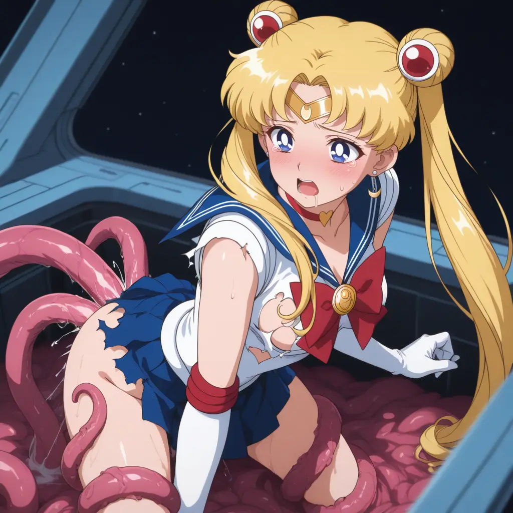 セーラームーンが触手に襲われるエロ画像9枚目