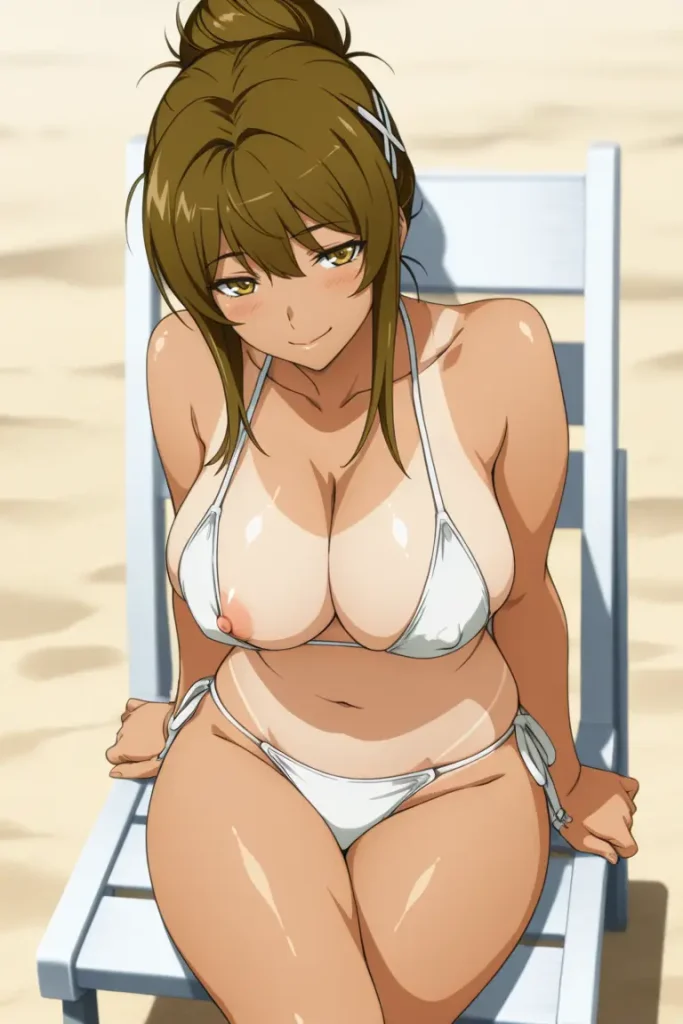 スーパーロボット大戦の如月千歳が水着グラビアにチャレンジするエロ画像16枚目