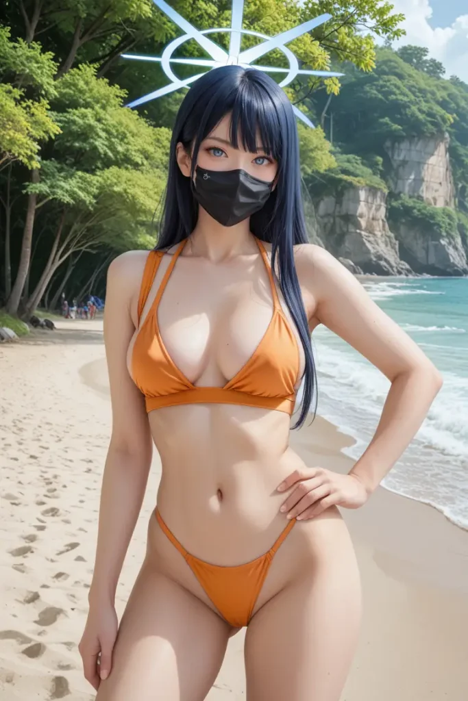 ブルーアーカイブの錠前サオリのコスプレイヤーが水着グラビアにチャレンジするエロ画像18枚目