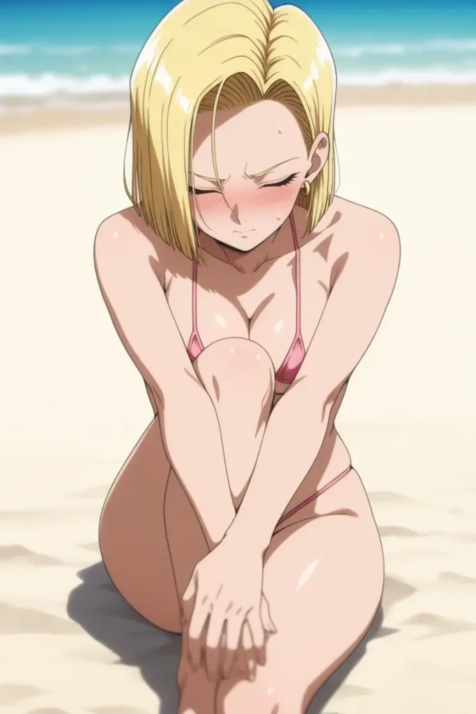 ドラゴンボールの人造人間18がエッチな水着を着るエロ画像21枚目