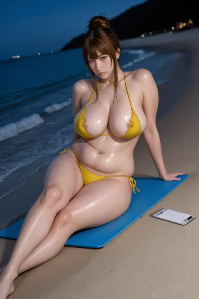 スーパーロボット大戦の如月千歳のぽっちゃりコスプレイヤーがエッチな水着を着るエロ画像28枚目