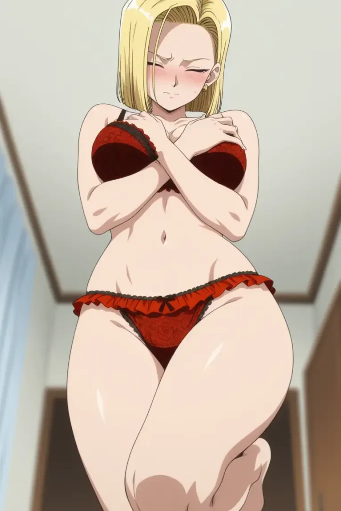 ドラゴンボールの人造人間18号がエッチな下着を着るエロ画像31枚目