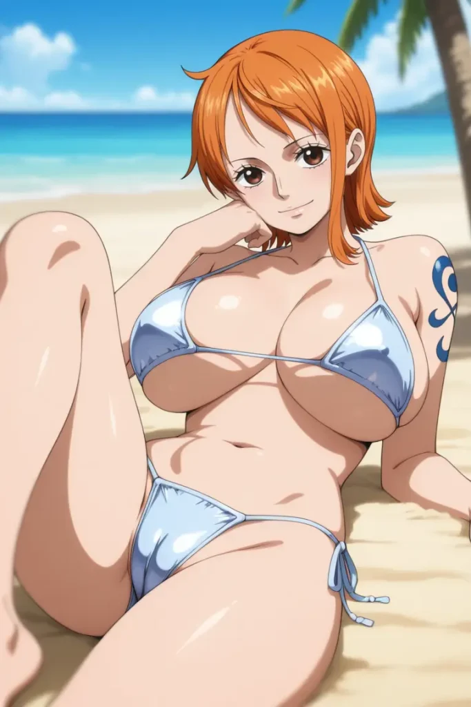 ワンピースのナミが水着グラビアにチャレンジするエロ画像34枚目