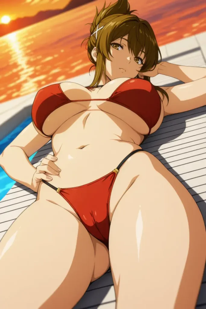 スーパーロボット大戦の如月千歳が水着グラビアにチャレンジするエロ画像36枚目