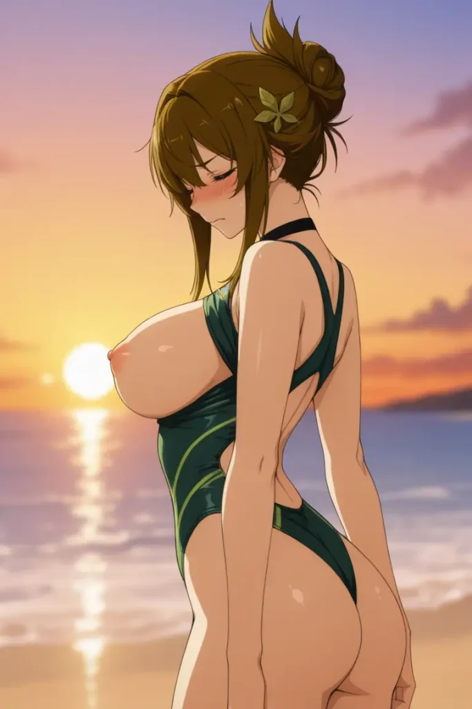 スーパーロボット大戦の如月千歳が水着グラビアにチャレンジするエロ画像44枚目