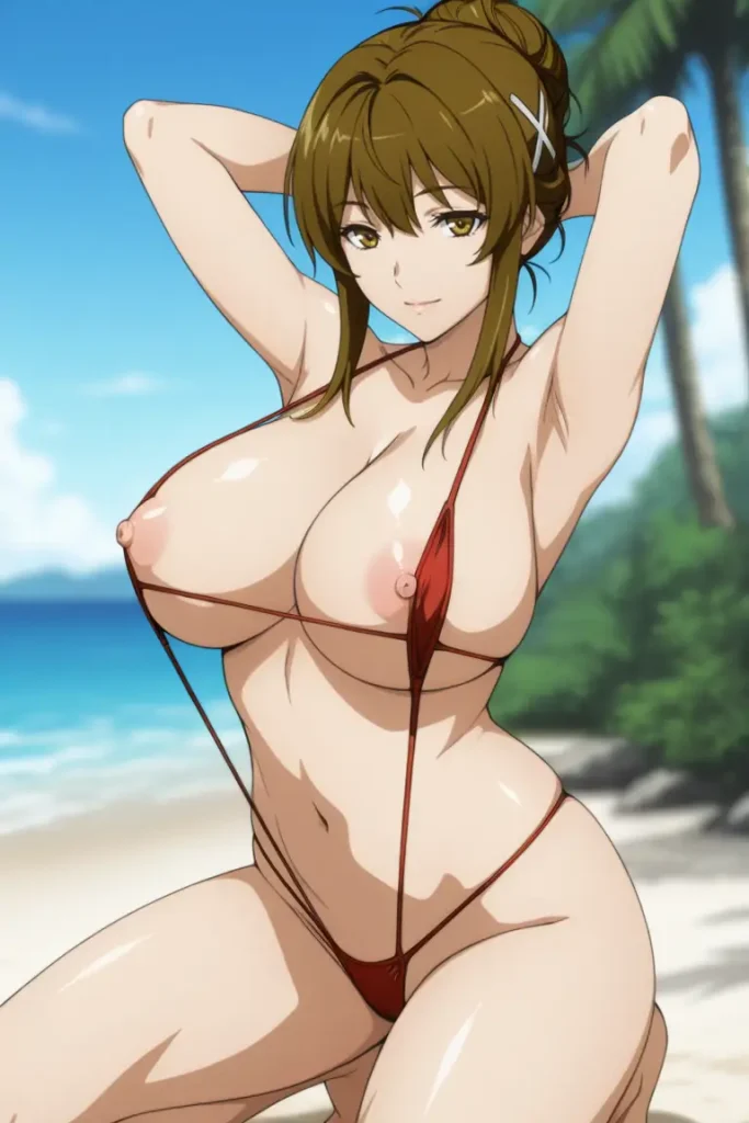 スーパーロボット大戦の如月千歳が水着グラビアにチャレンジするエロ画像45枚目