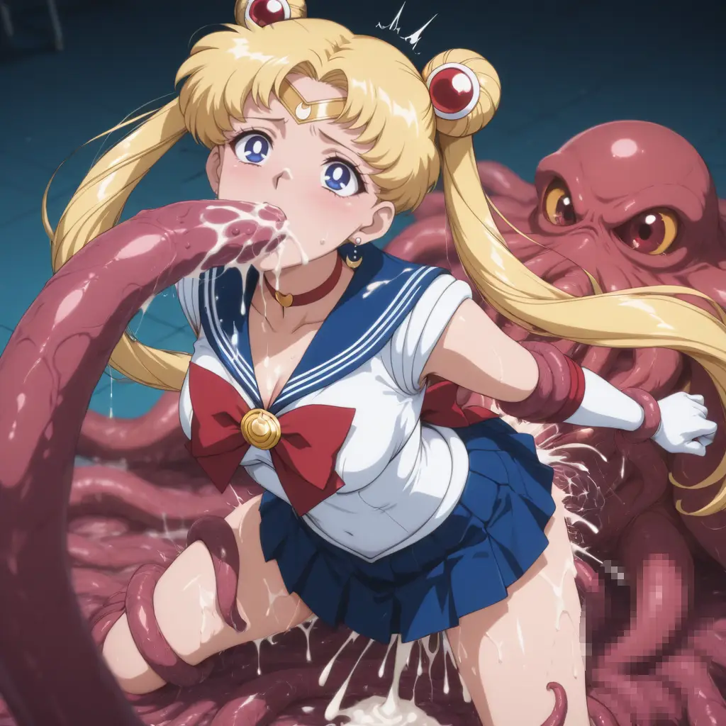 セーラームーンが触手に襲われるエロ画像47枚目