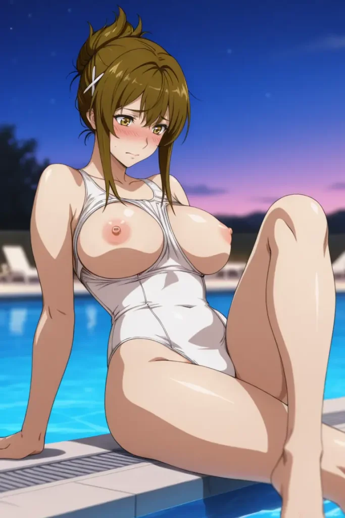 スーパーロボット大戦の如月千歳が水着グラビアにチャレンジするエロ画像49枚目