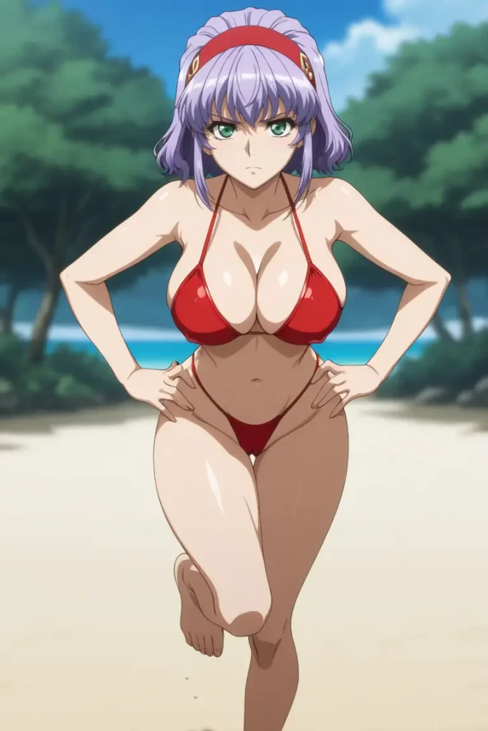 スーパーロボット大戦のアクア・ケントルムが水着グラビアにチャレンジするエロ画像50枚目