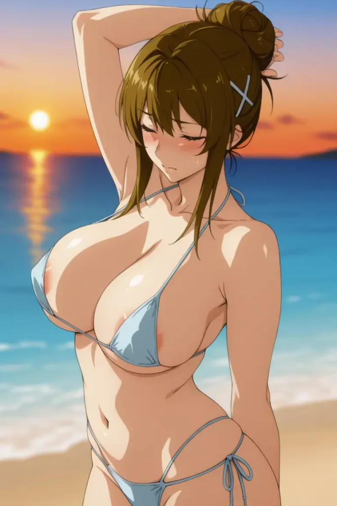 スーパーロボット大戦の如月千歳が水着グラビアにチャレンジするエロ画像51枚目