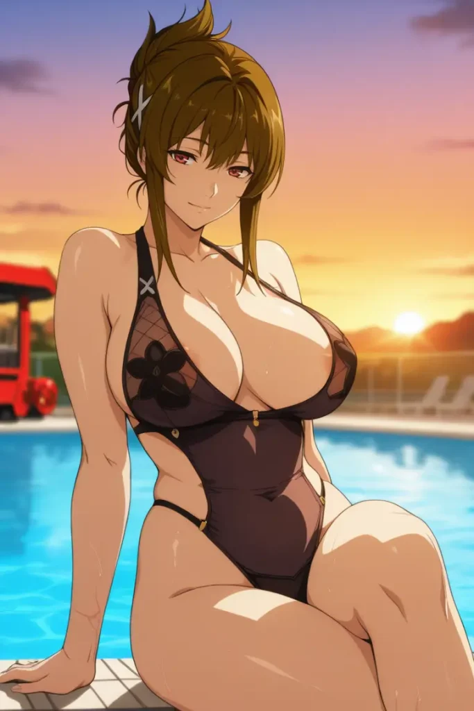 スーパーロボット大戦の如月千歳が水着グラビアにチャレンジするエロ画像53枚目