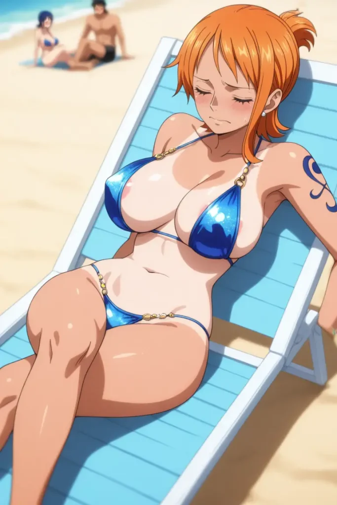 ワンピースのナミが水着グラビアにチャレンジするエロ画像60枚目