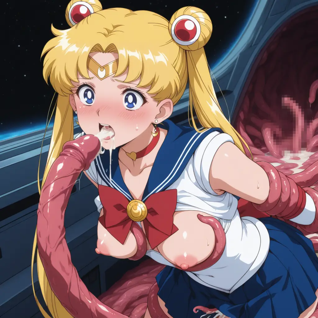 セーラームーンが触手に襲われるエロ画像73枚目