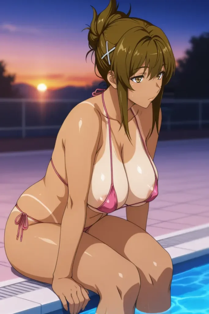 スーパーロボット大戦の如月千歳が水着グラビアにチャレンジするエロ画像74枚目