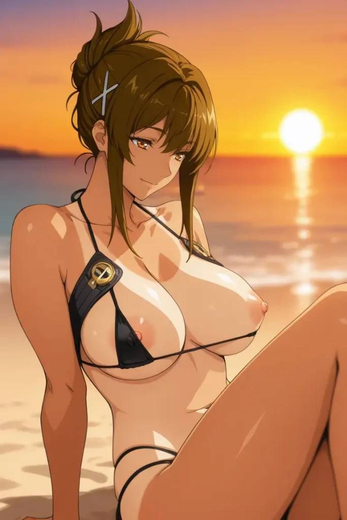 スーパーロボット大戦の如月千歳が水着グラビアにチャレンジするエロ画像75枚目