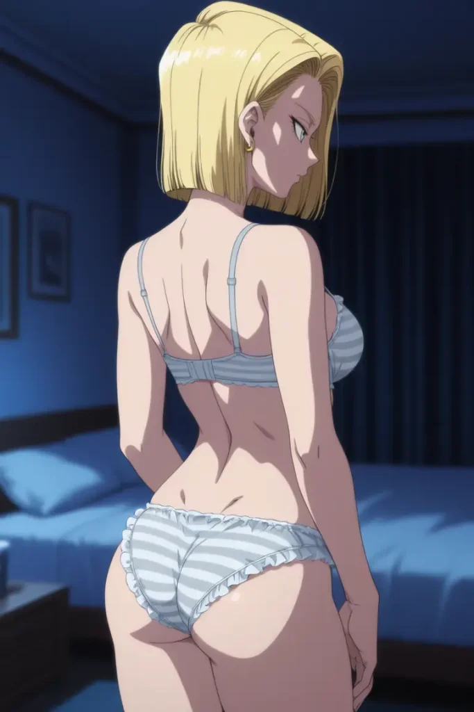 ドラゴンボールの人造人間18号がエッチな下着を着るエロ画像82枚目