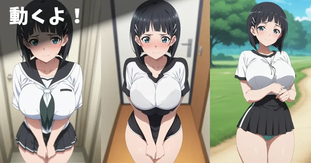 ソードアートオンラインの桐ヶ谷直葉がおっぱい露出するエロ画像