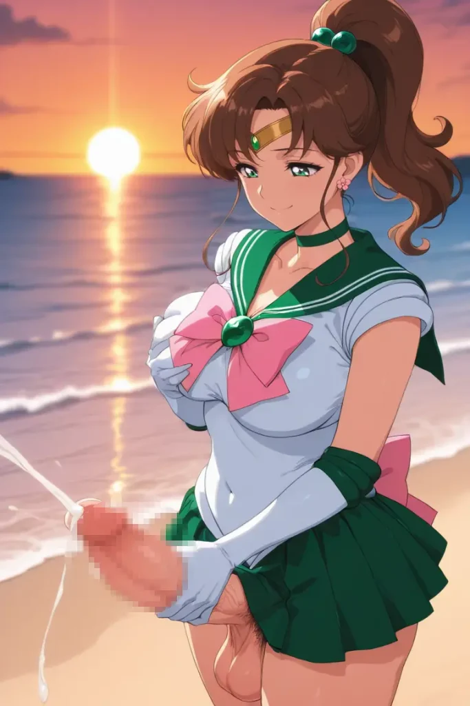 ふたなりのセーラージュピターがオナニーするエロ画像20枚目