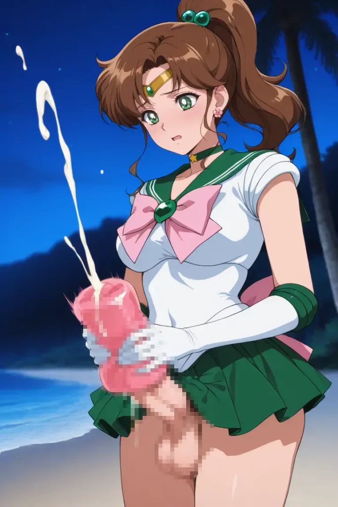 ふたなりのセーラージュピターがオナニーするエロ画像26枚目