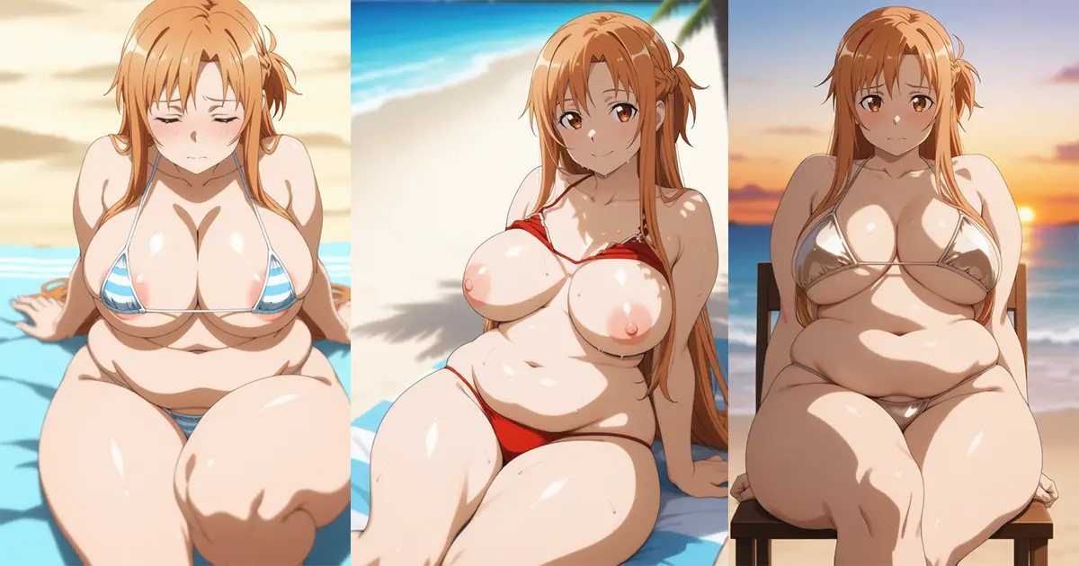 ソードアートオンラインのアスナがエッチが水着を着るエロ画像