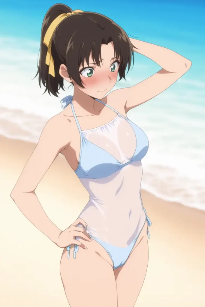 名探偵コナンの遠山和葉が水着グラビアにチャレンジするエロ画像3枚目