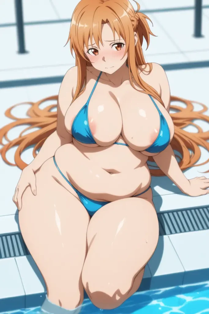 ソードアートオンラインのアスナがエッチが水着を着るエロ画像8枚目