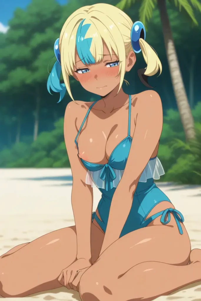 ポケットモンスターのカナリィがエッチな水着を着るエロ画像9枚目