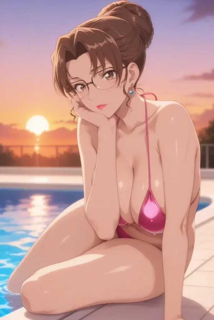 名探偵コナンの妃英理が水着グラビアにチャレンジするエロ画像9枚目