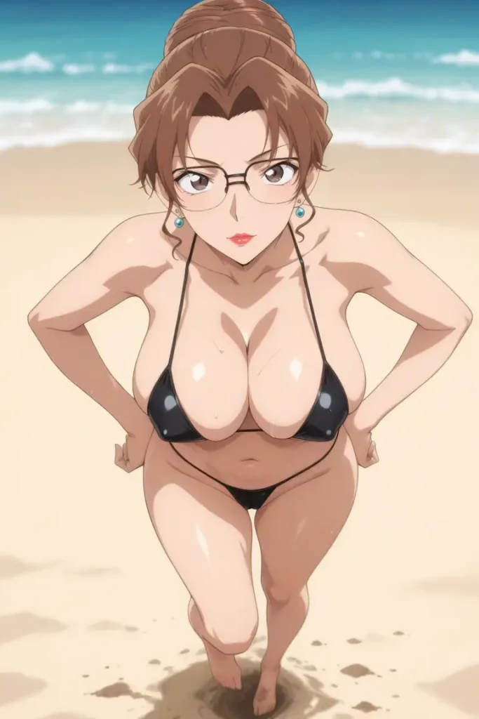 名探偵コナンの妃英理が水着グラビアにチャレンジするエロ画像100枚目