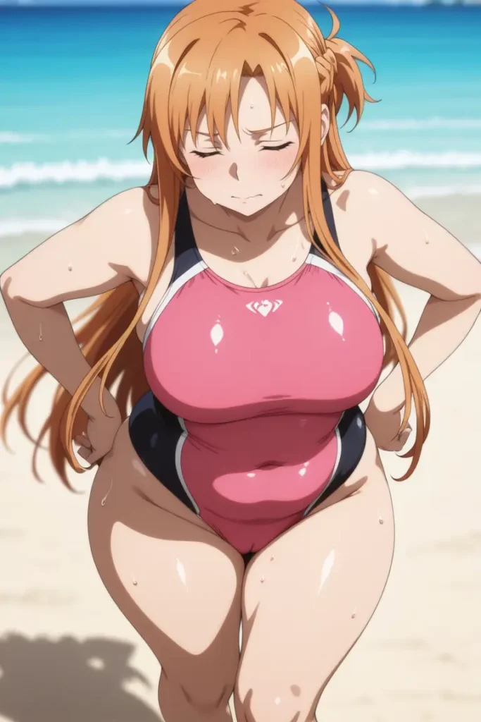 ソードアートオンラインのアスナがエッチが水着を着るエロ画像100枚目
