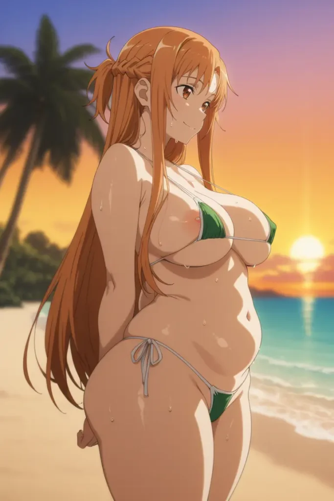 ソードアートオンラインのアスナがエッチが水着を着るエロ画像101枚目