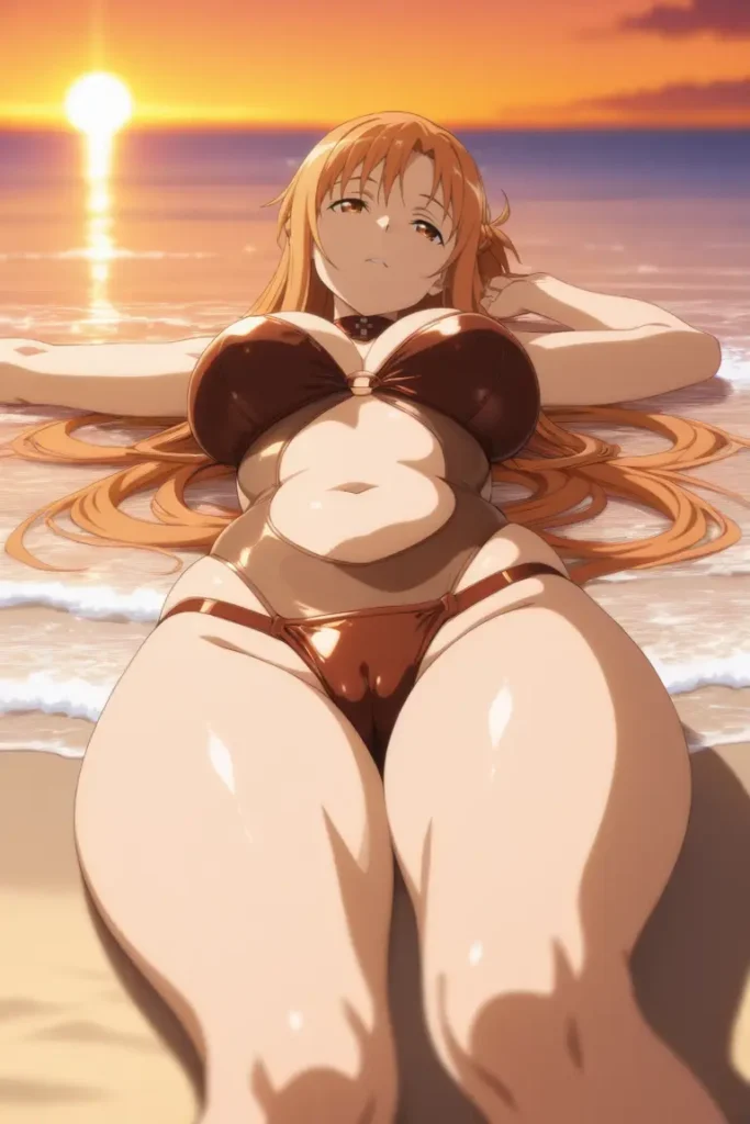 ソードアートオンラインのアスナがエッチが水着を着るエロ画像102枚目