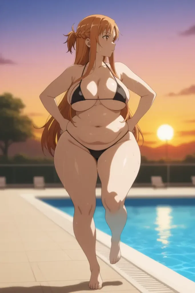 ソードアートオンラインのアスナがエッチが水着を着るエロ画像115枚目