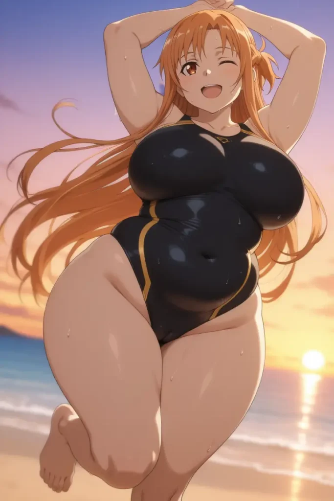 ソードアートオンラインのアスナがエッチが水着を着るエロ画像11枚目