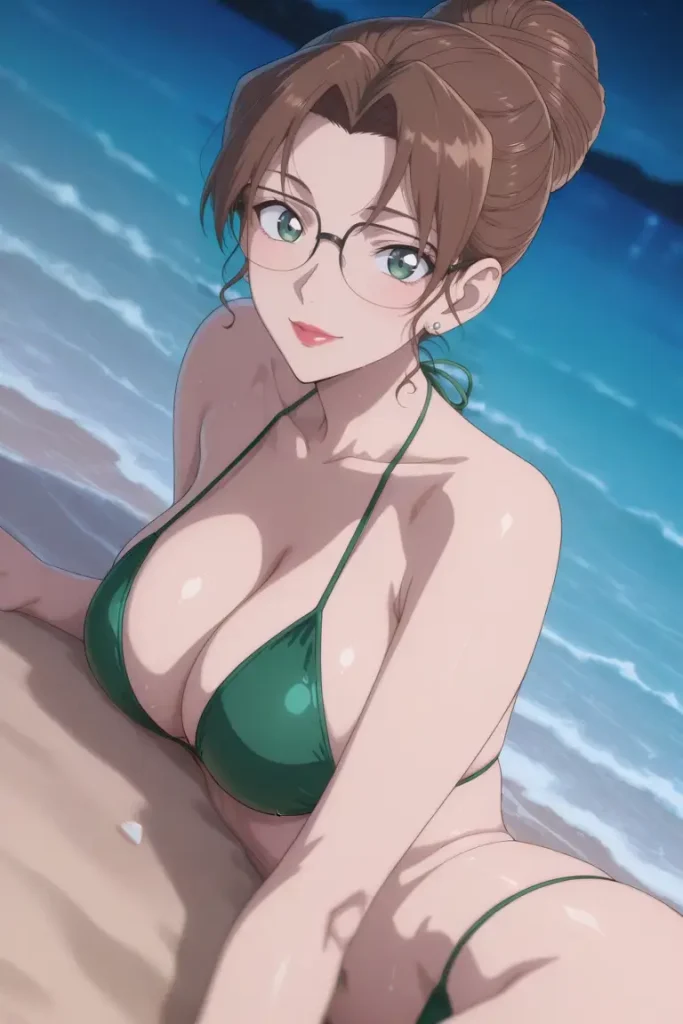 名探偵コナンの妃英理が水着グラビアにチャレンジするエロ画像20枚目