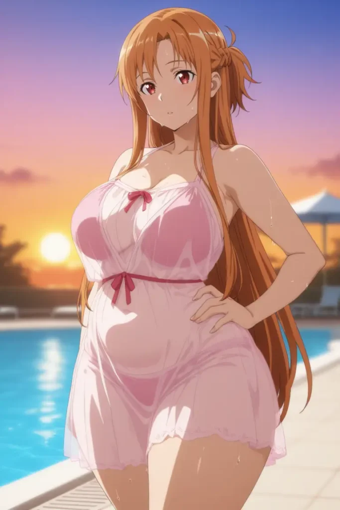 ソードアートオンラインのアスナがエッチが水着を着るエロ画像32枚目