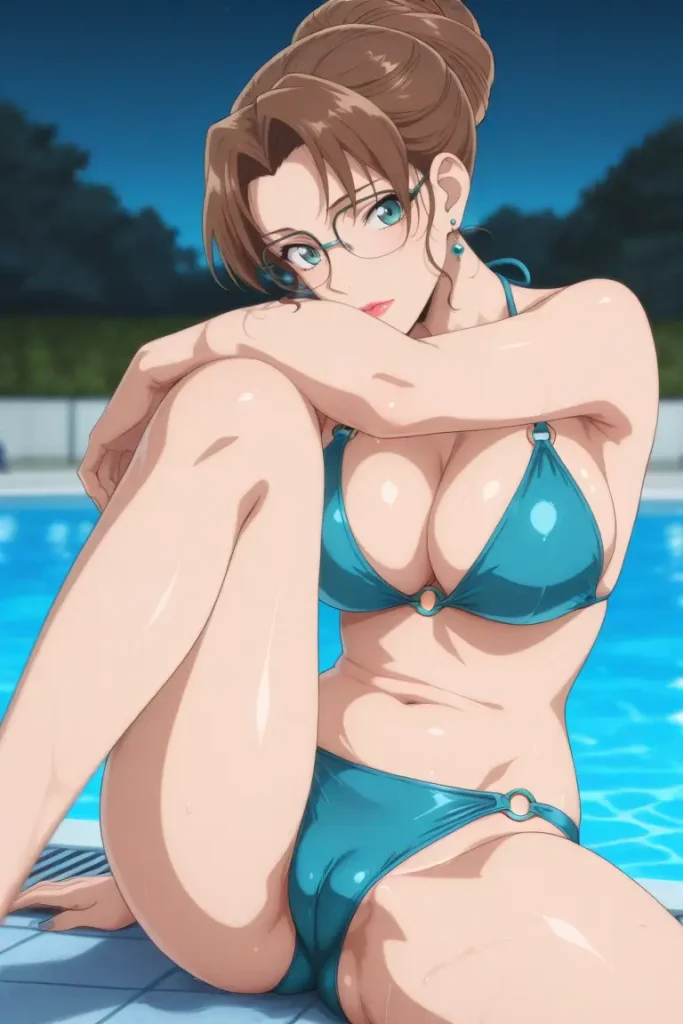 名探偵コナンの妃英理が水着グラビアにチャレンジするエロ画像37枚目