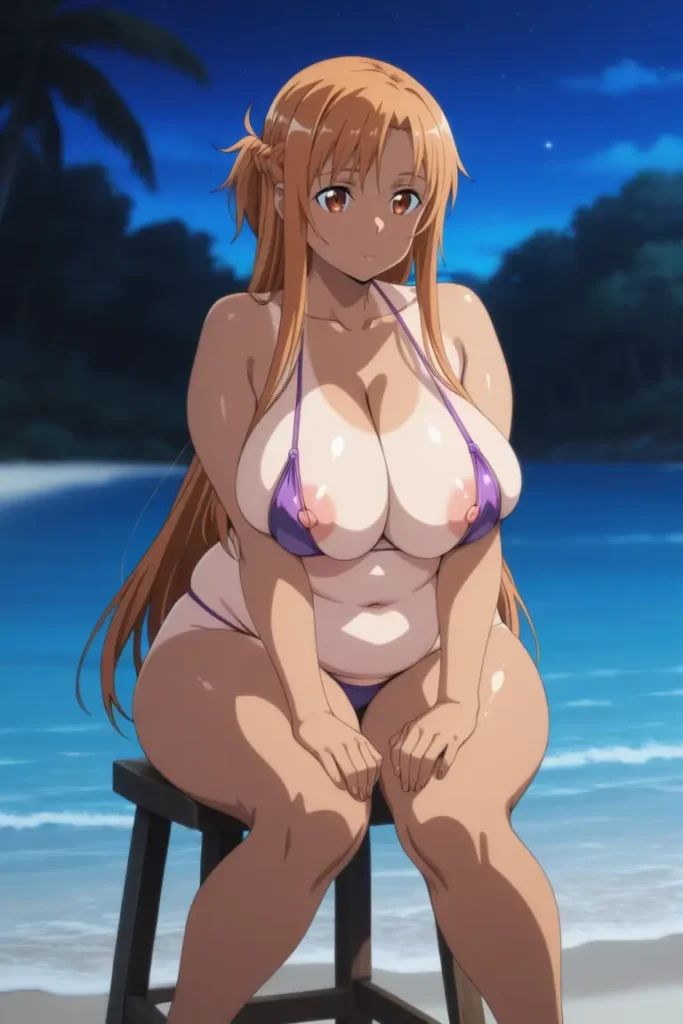 ソードアートオンラインのアスナがエッチが水着を着るエロ画像40枚目