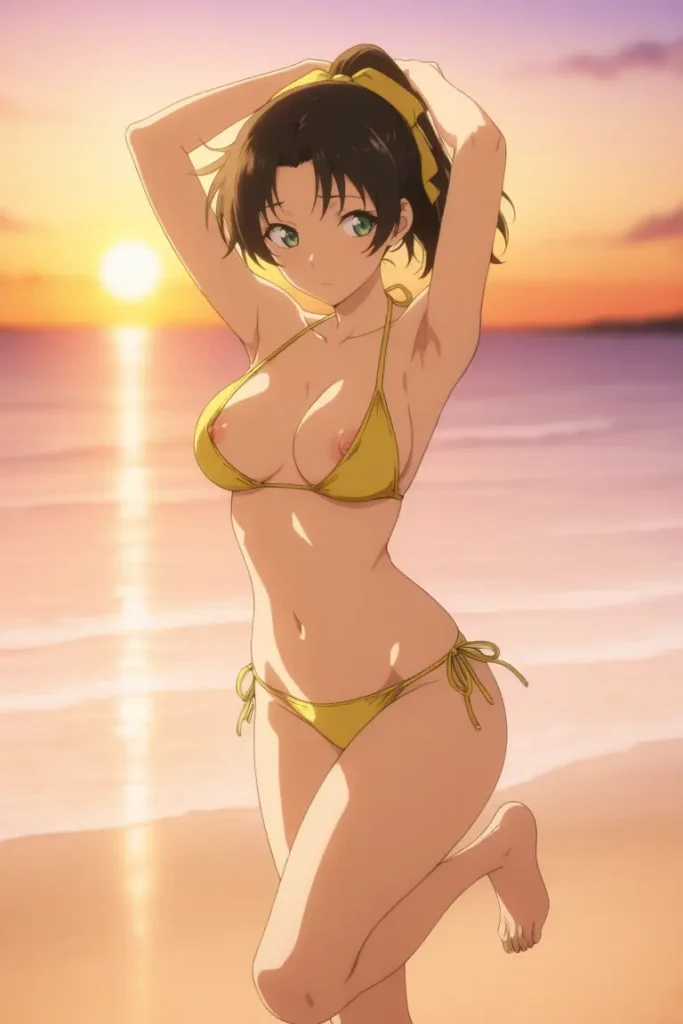 名探偵コナンの遠山和葉が水着グラビアにチャレンジするエロ画像47枚目